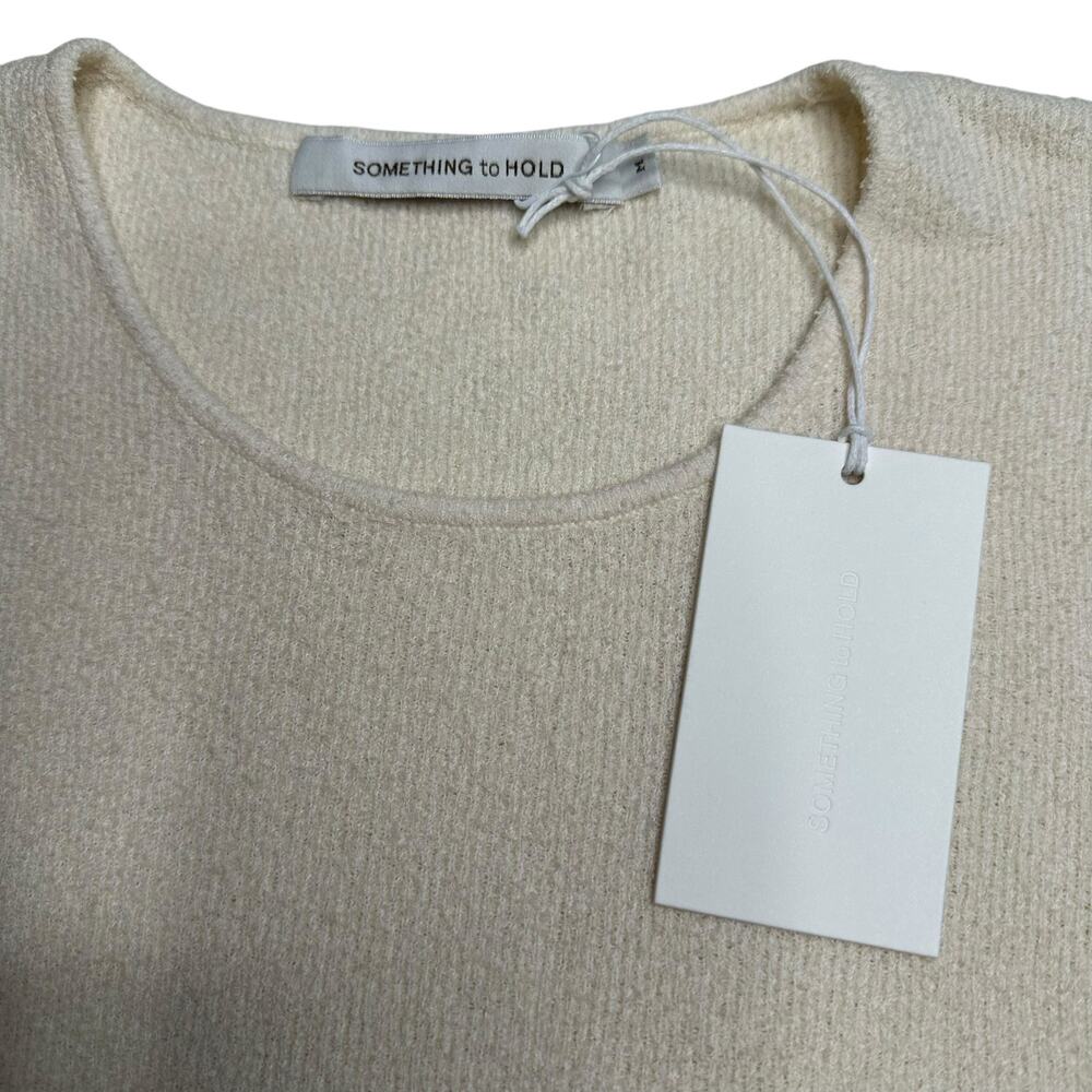 SOMETHING TO HOLD Deli Tank Top Cream Women's Size Medium NWT Teddy Boucle - Picture 3 of 7
